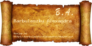 Barbuleszku Alexandra névjegykártya