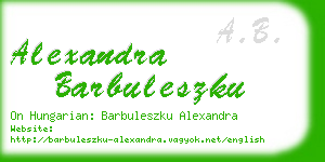alexandra barbuleszku business card